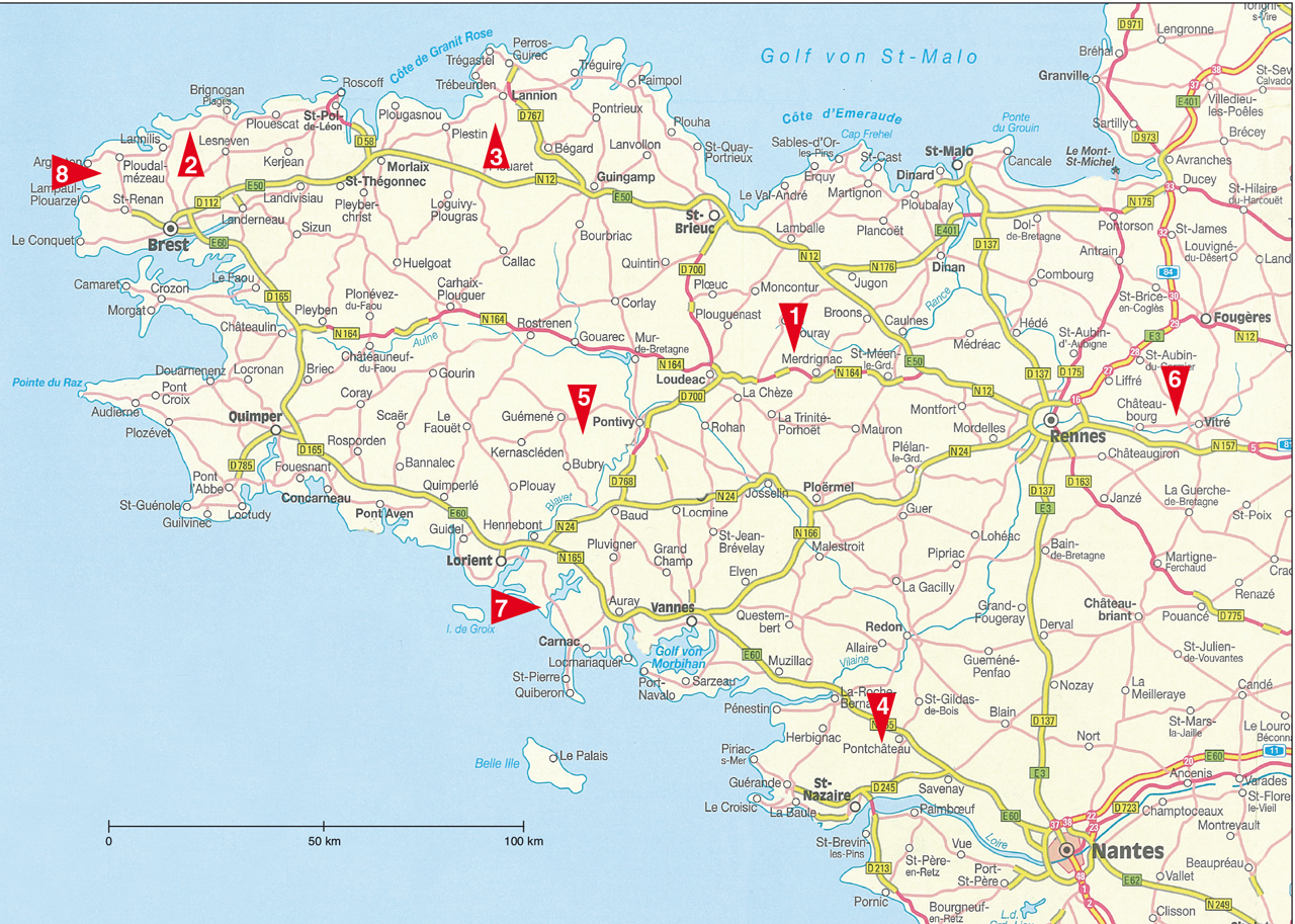 Reiseführer: Funktion der Landkarten – Menhire der Bretagne